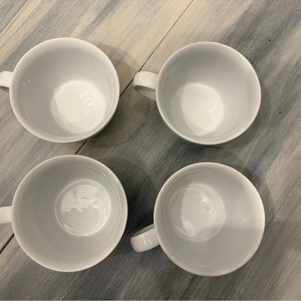 Crate and Barrel Kahla Mugs Set of 4 White